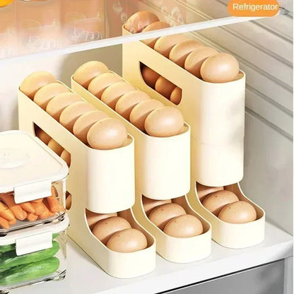 Slide Egg Storage Box Ladder Style Egg Box Storage Refrigerator Side Door Large Capacity Automatic Egg Rolling Machine