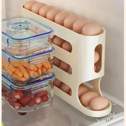 Slide Egg Storage Box Ladder Style Egg Box Storage Refrigerator Side Door Large Capacity Automatic Egg Rolling Machine