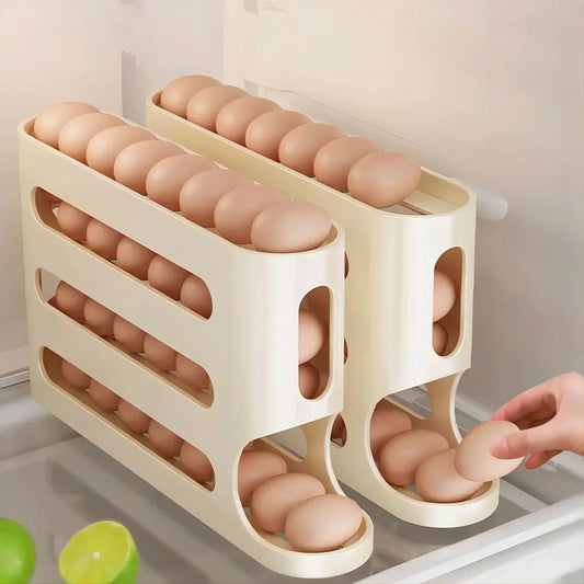 Slide Egg Storage Box Ladder Style Egg Box Storage Refrigerator Side Door Large Capacity Automatic Egg Rolling Machine