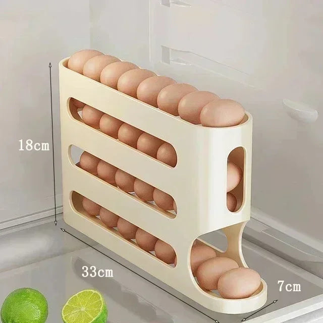 Slide Egg Storage Box Ladder Style Egg Box Storage Refrigerator Side Door Large Capacity Automatic Egg Rolling Machine