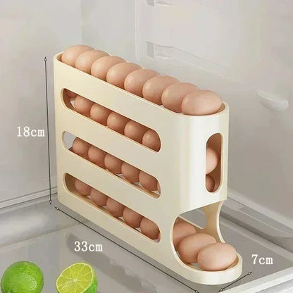 Slide Egg Storage Box Ladder Style Egg Box Storage Refrigerator Side Door Large Capacity Automatic Egg Rolling Machine